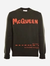 ALEXANDER MCQUEEN COTTON SWEATER WITH CONTRASTING LOGO PRINT,626454 Q1WZL3355