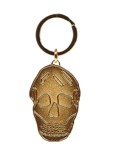 Alexander Mcqueen Skull Key Ring In Golden