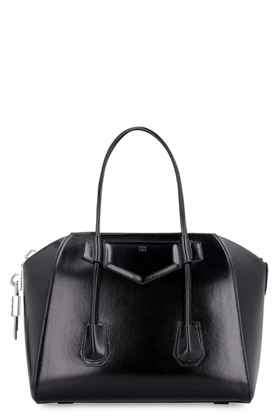 Givenchy Medium Antigona Lock Leather Satchel In Black