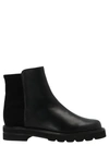 Stuart Weitzman 5050 Lift Leather And Neoprene Ankle Boots In Black