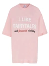 VETEMENTS I LIKE FAIRYTALES AND FINANCIAL STABILITY T-SHIRT,UA52TR530P BABYPINK