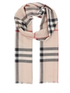 BURBERRY GIANT CHECK GAUZE SCARF,8015407 STONECHECK