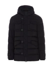 Herno Flap Pockets Padded Coat In Blue