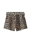 GANNI LINEN SHORTS,F5958 943 LEOPARD