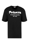 Alexander Mcqueen Logo-print Cotton T-shirt In Black