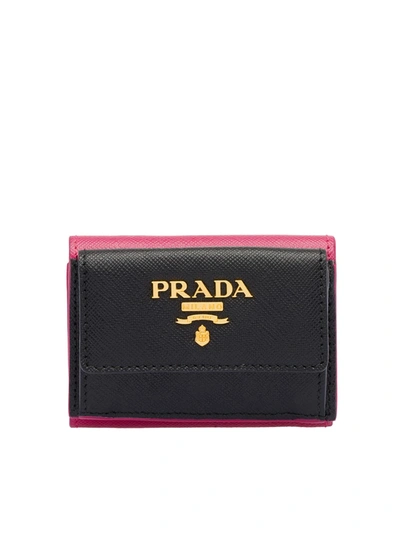 Prada Mini Wallet In H Black Ibisco
