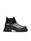 Prada Black Calfskin Chelsea Boots In Black