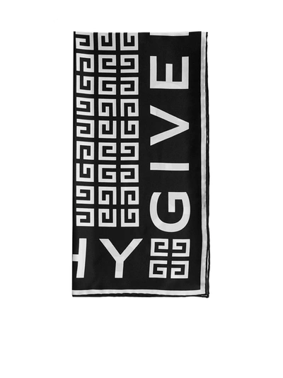 Givenchy 4g Logo Silk Scarf In Black