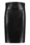 Givenchy 4g-embossed Cutout Leather Pencil Skirt In Black