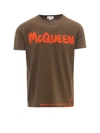 Alexander Mcqueen Graffiti Logo-print T-shirt In Green