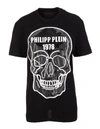 PHILIPP PLEIN WOMAN BLACK CRYSTAL SKULL T-SHIRT,FAACWTK2216PJY002N 02