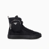 Prada Re-nylon Pouch Detail High-top Sneakers In Black