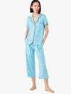 Kate Spade Poolside Crop Pj Set In Aqua Garden