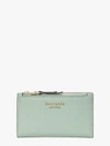 Kate Spade Roulette Small Slim Bifold Wallet In Laurel Green