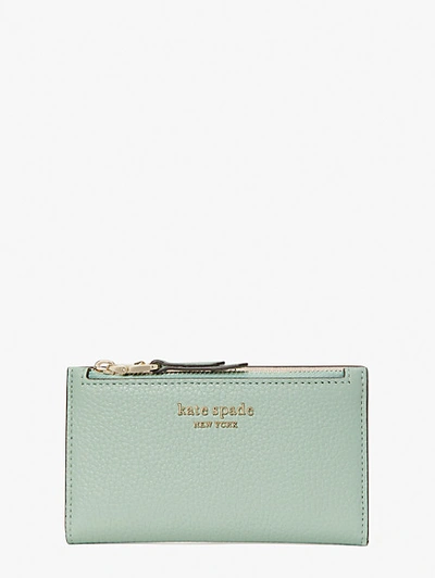 Kate Spade Roulette Small Slim Bifold Wallet In Laurel Green