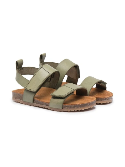 Pèpè Kids' Double Touch Strap Sandals In Green