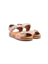 Pèpè Glitter-detail Buckled Sandals In Pink