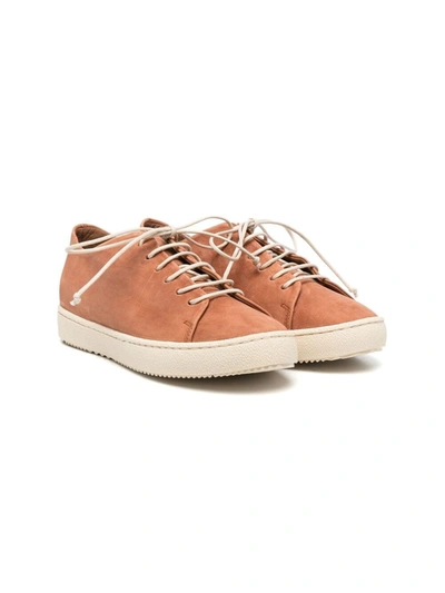 Pèpè Kids' Suede Low-top Sneakers In Brown