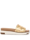 Sam Edelman Women's Adaley Woven Platform Slide Sandals In Gold