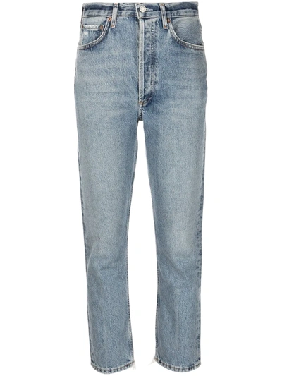Agolde Lana Crop Mid Rise Vintage Straight Jeans In Fiction