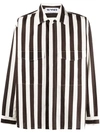 Sunnei Striped Long-sleeve Shirt In Braun