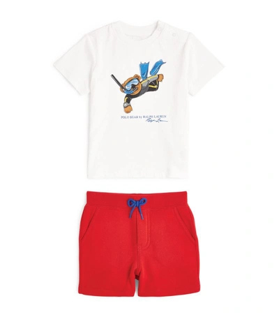 Ralph Lauren Babies' Snorkel Polo Bear T-shirt And Shorts Set (3-24 Months) In White