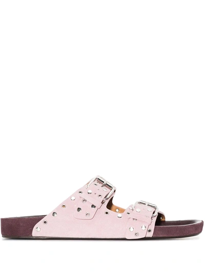 Isabel Marant Lennyon Studded Flat Sandals In Pink