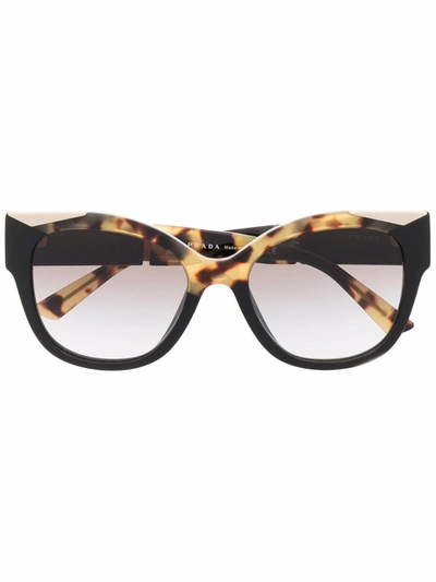 Prada Tortoiseshell Oversized-frame Sunglasses In Schwarz