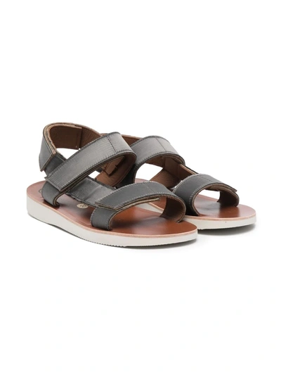 Pèpè Kids' Summer Double-strap Sandals In Grey