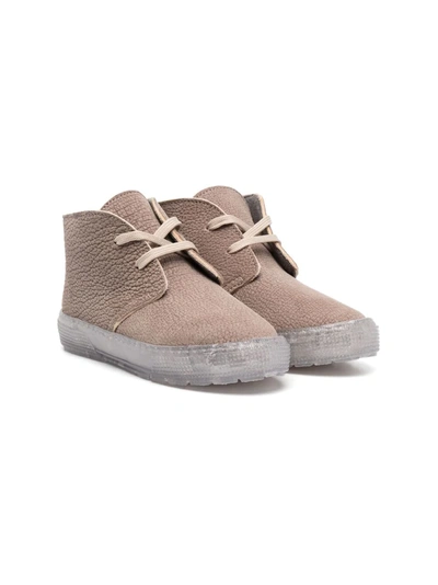 Pèpè Kids' Kent Textured Ankle Boots In Neutrals