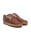 Pèpè Leroy Leather Slip-on Sneakers In Brown
