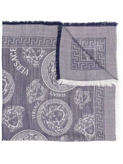 Versace Kids' Medusa-motif Scarf In Blue