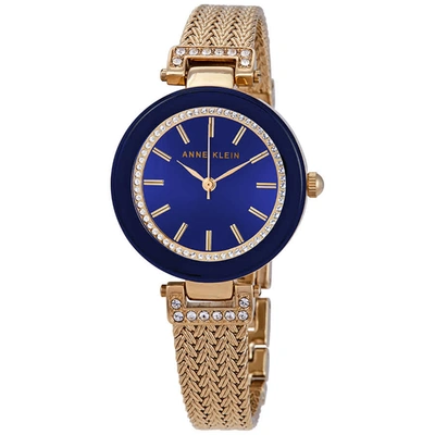 Anne Klein Navy Dial Ladies Watch Ak/1906nvgb In Blue,gold Tone