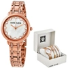 ANNE KLEIN CRYSTAL LADIES ROSE GOLD-TONE WATCH AND JEWELRY SET AK/3488RGST