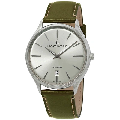 Hamilton Jazzmaster Thinline Automatic Silver Dial Mens Watch H38525811 In Green,silver Tone