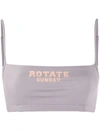 Rotate Birger Christensen Passio Crop-top With Logo - Rotate Sunday In Grey