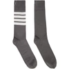 Thom Browne Grey 4-bar Stripe Socks In 035 Medgrey
