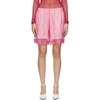 Dries Van Noten Cotton And Silk Organza Shorts In Fuchsia