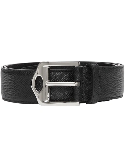 Burberry 3.5cm Pebble-grain Leather Belt In Black
