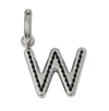 BURBERRY LEATHER-TOPSTITCHED 'W' ALPHABET CHARM IN PALLADIUM/BACK