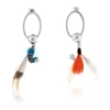 BURBERRY FEATHER CHARM PALLADIUM PLATE DROP EARRINGS