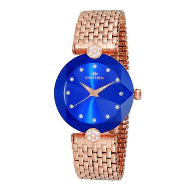 Oniss On8777s Blue Dial Ladies Watch Onj8777-0lrgbu In Blue,gold Tone,pink,rose Gold Tone