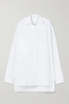 The Row Luka Oversized Cotton-poplin Shirt In White