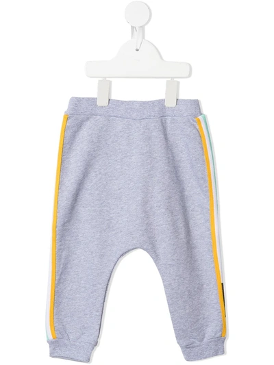 Fendi Babies' 条纹细节运动裤 In Grey