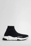 Balenciaga Speed Lt Logo-print Stretch-knit High-top Sneakers In Black