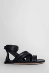Marsèll Flat Sandals Mars&egrave;ll Cornice Sandal In Volonata Leather In Black