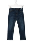 Dolce & Gabbana Stretch Slim-fit Jeans With Embroidered Dg Logo In Blue