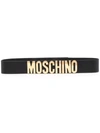 MOSCHINO LEATHER LOGO-LETTERING BELT