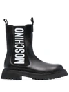 MOSCHINO LOGO-PRINT ANKLE BOOTS