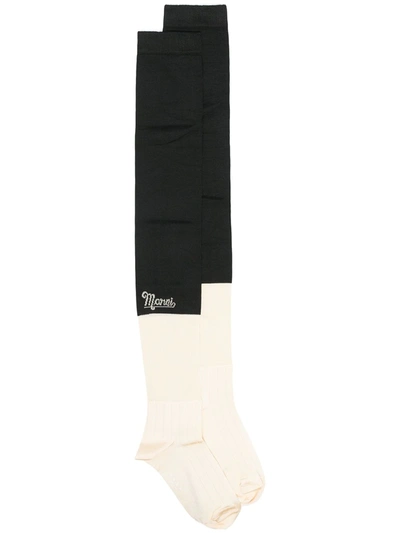 Marni Colour-block Design Socks In Black
